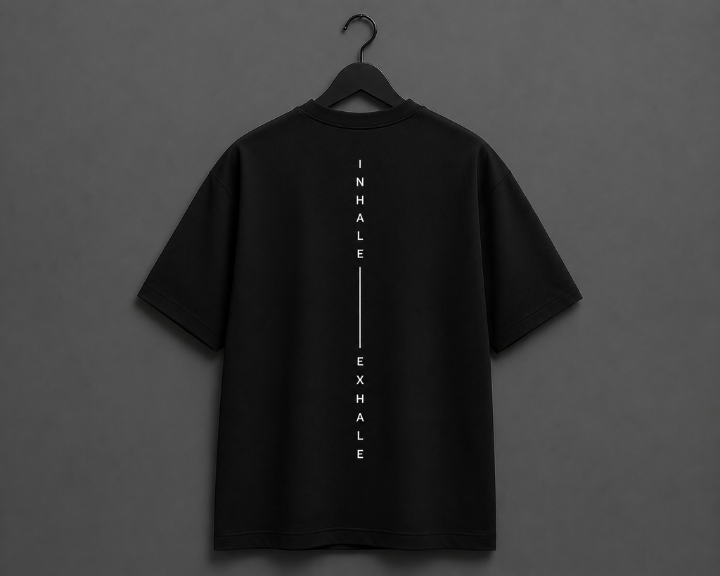 BREATH Minimalist Oversized T-Shirt - Black