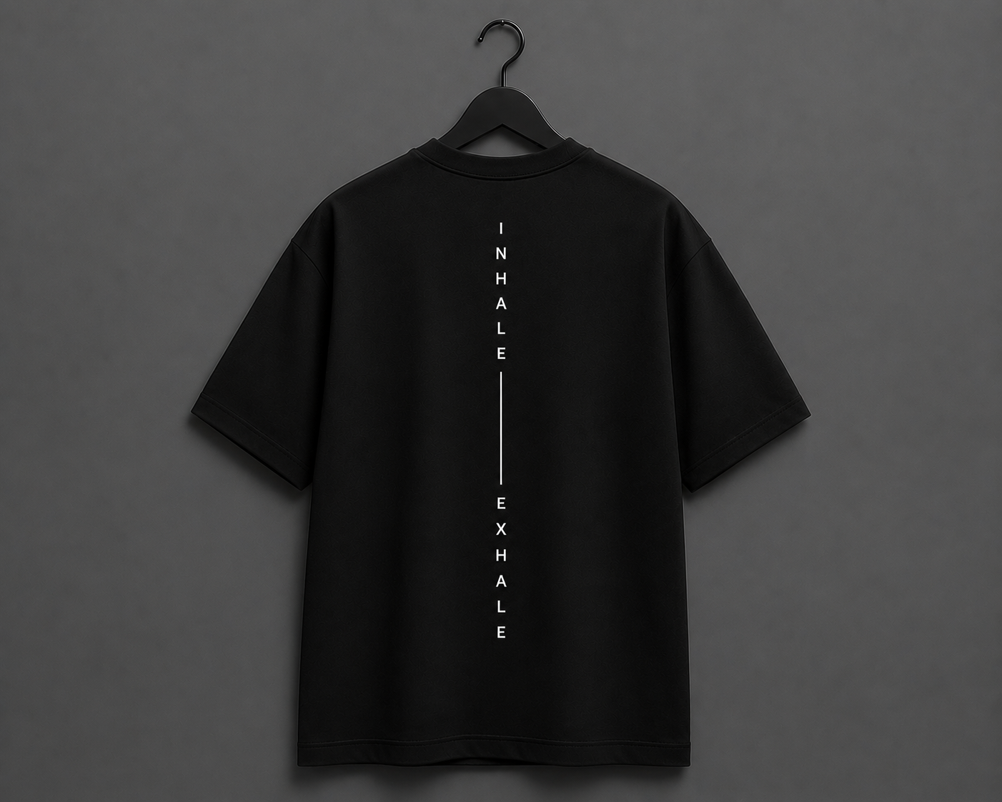 BREATH Minimalist Oversized T-Shirt - Black
