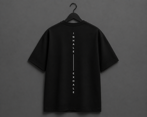 BREATH Minimalist Oversized T-Shirt - Black