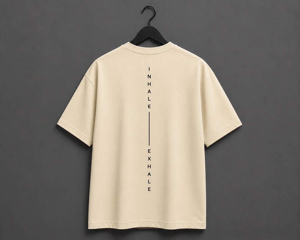 BREATH Minimalist Oversized T-Shirt - Beige