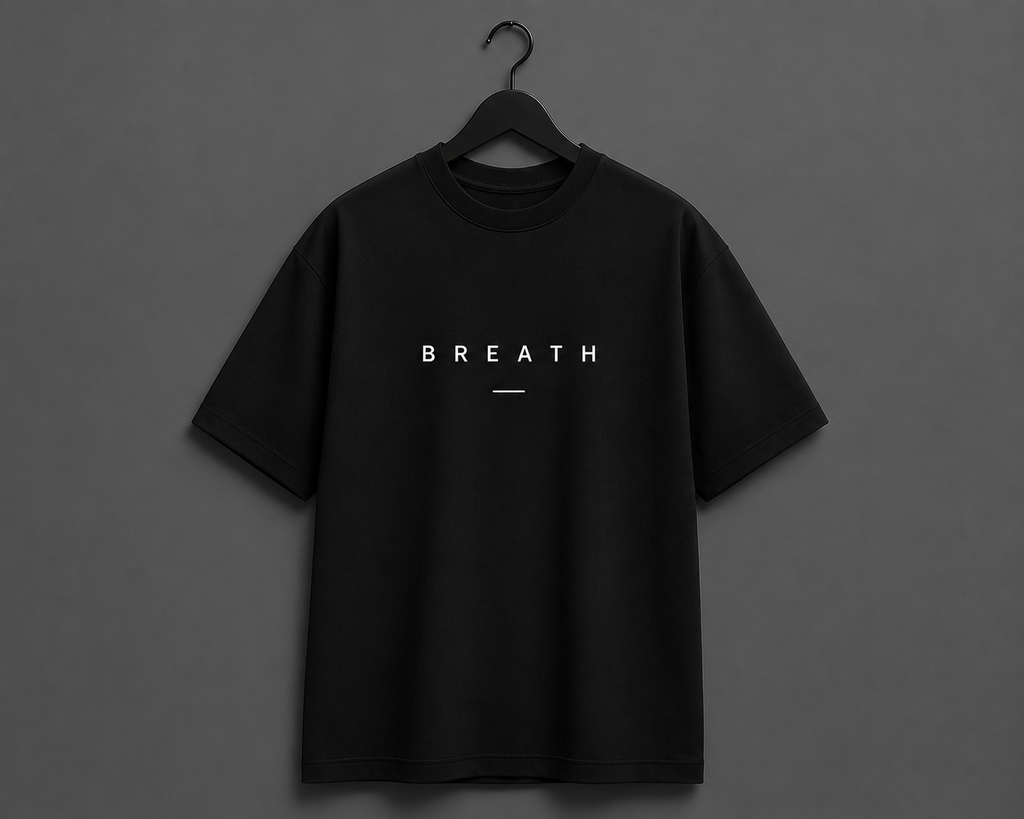 BREATH Minimalist Oversized T-Shirt - Black