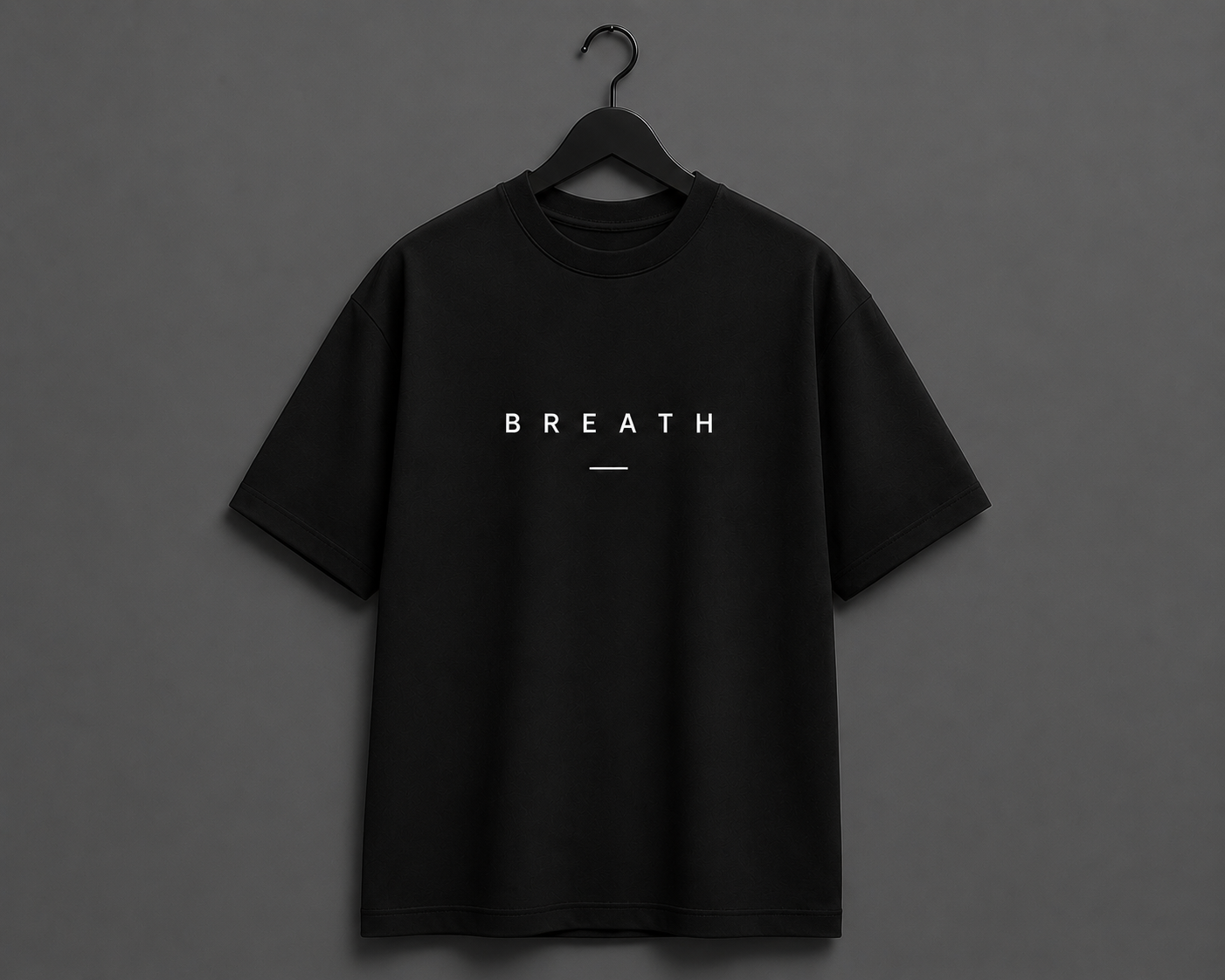 BREATH Minimalist Oversized T-Shirt - Black