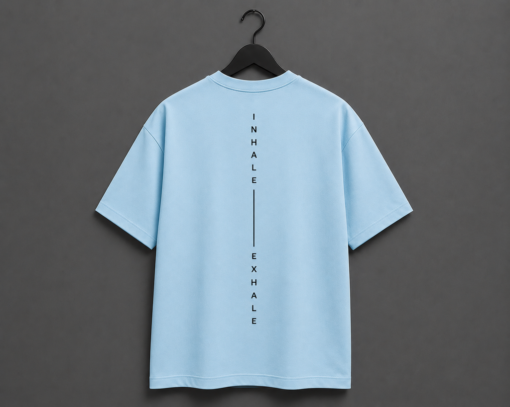 BREATH Minimalist Oversized T-Shirt - Sky Blue