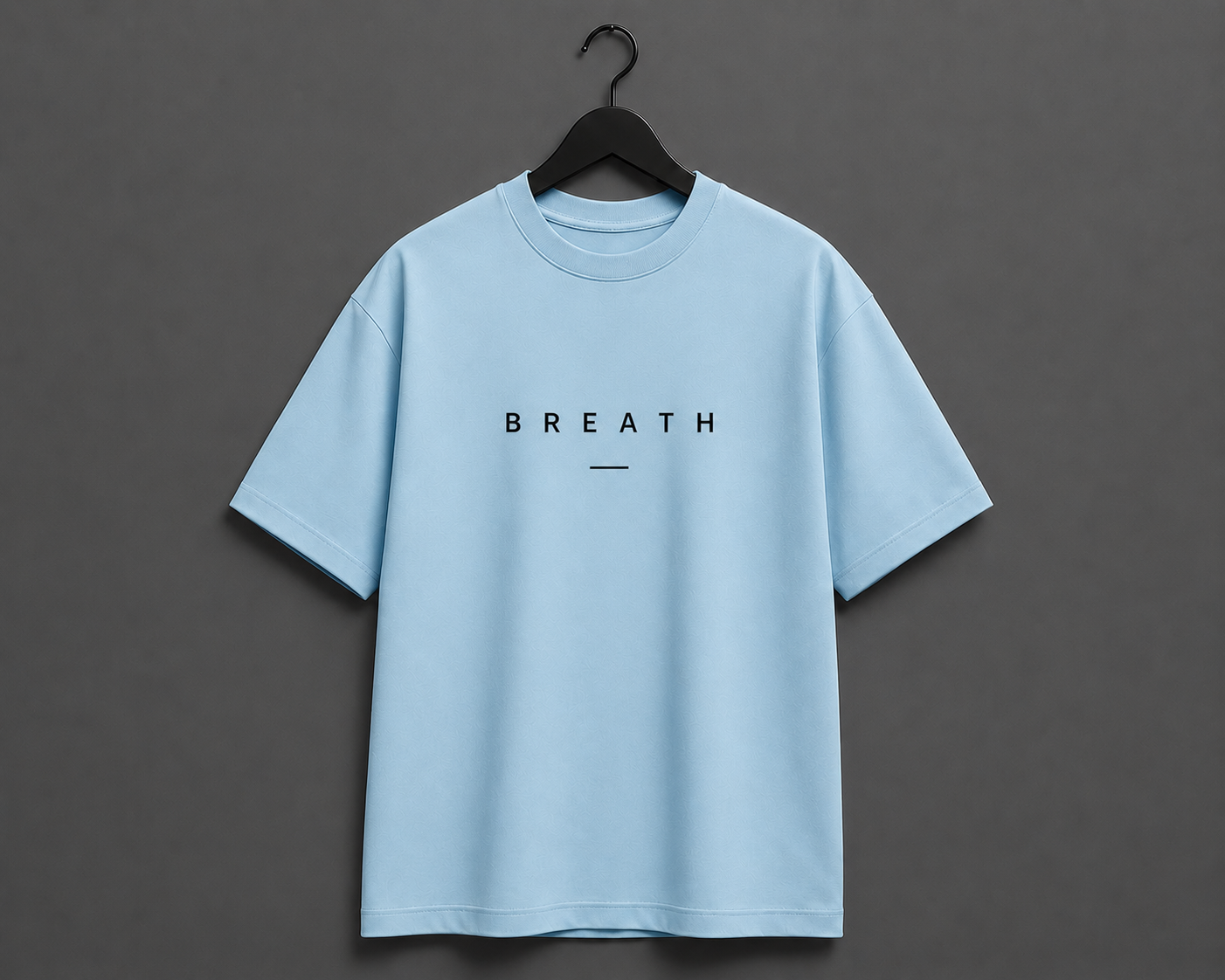 BREATH Minimalist Oversized T-Shirt - Sky Blue