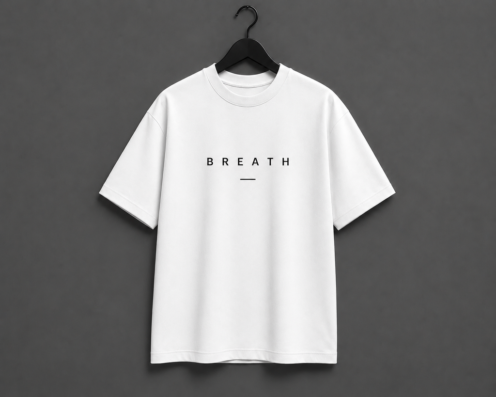 BREATH Minimalist Oversized T-Shirt - White