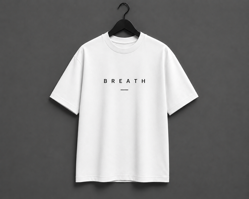 BREATH Minimalist Oversized T-Shirt - White