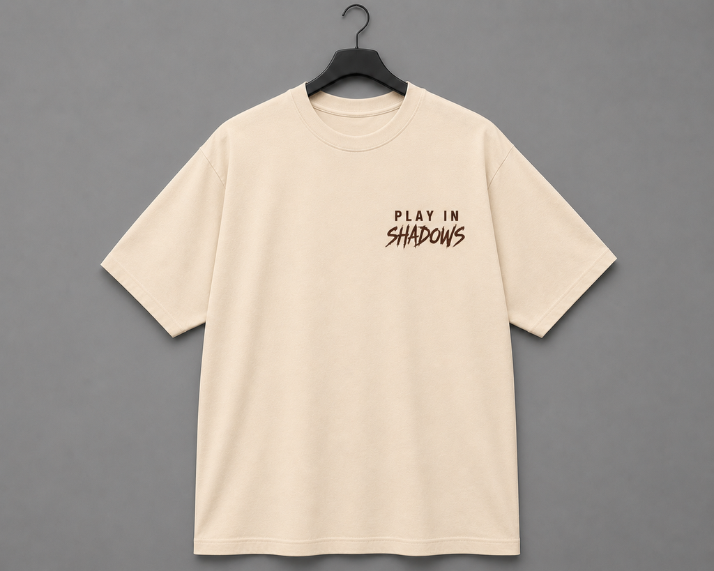 NORE Play In Shadows Oversized Graphic T-Shirt – Beige