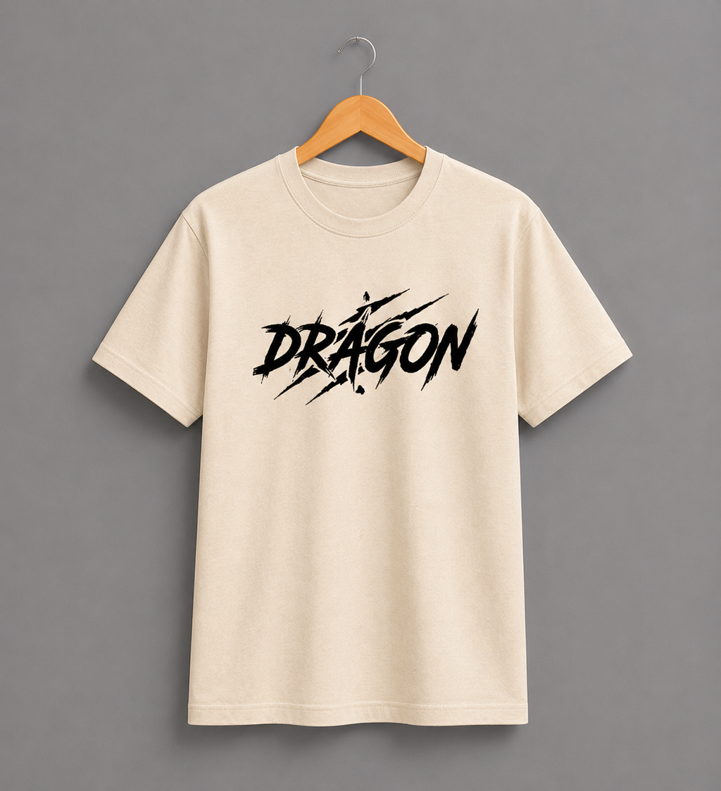 Cyber Dragon Edition Oversized T-Shirt – Beige