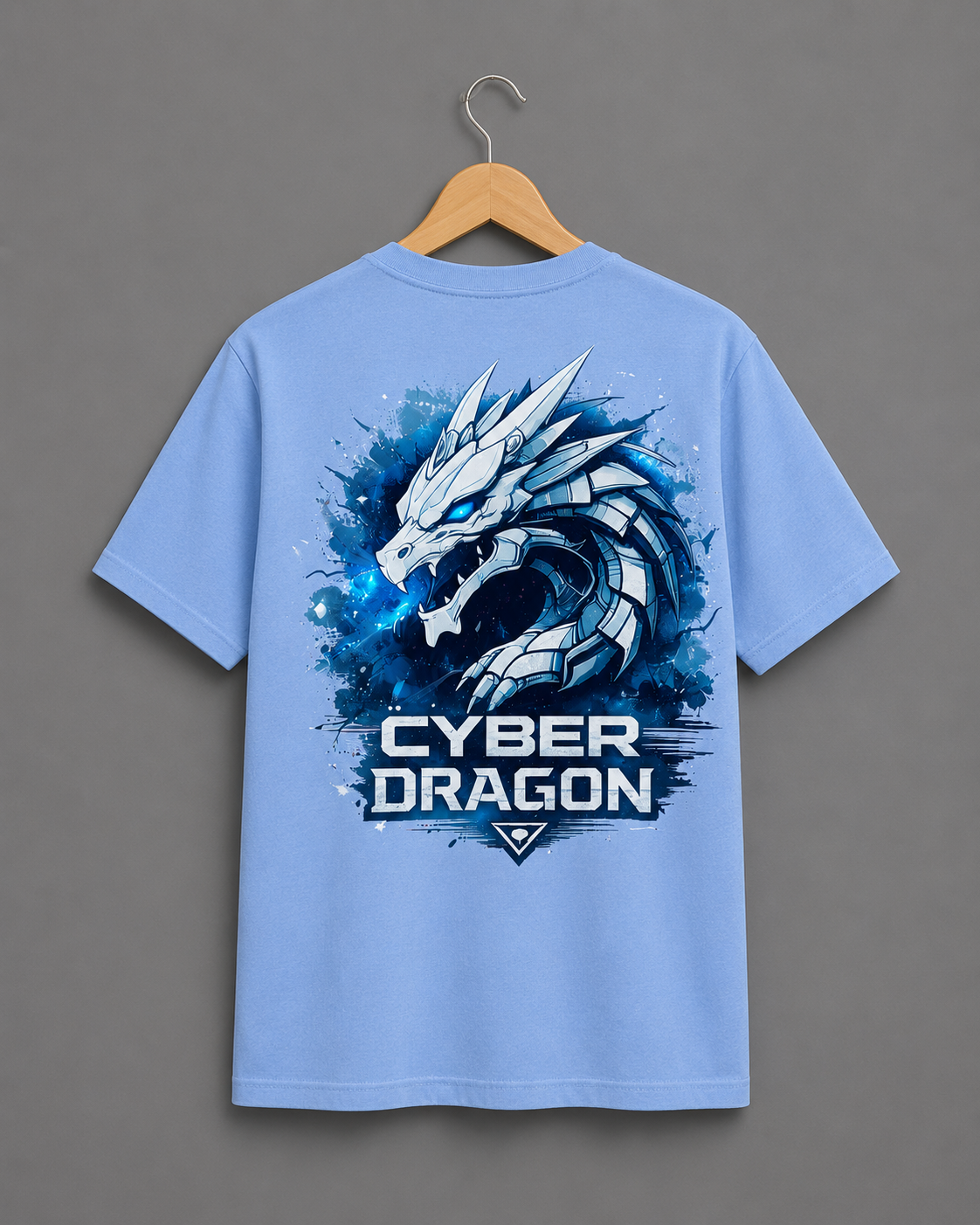 Cyber Dragon Edition Oversized T-Shirt – Sky Blue