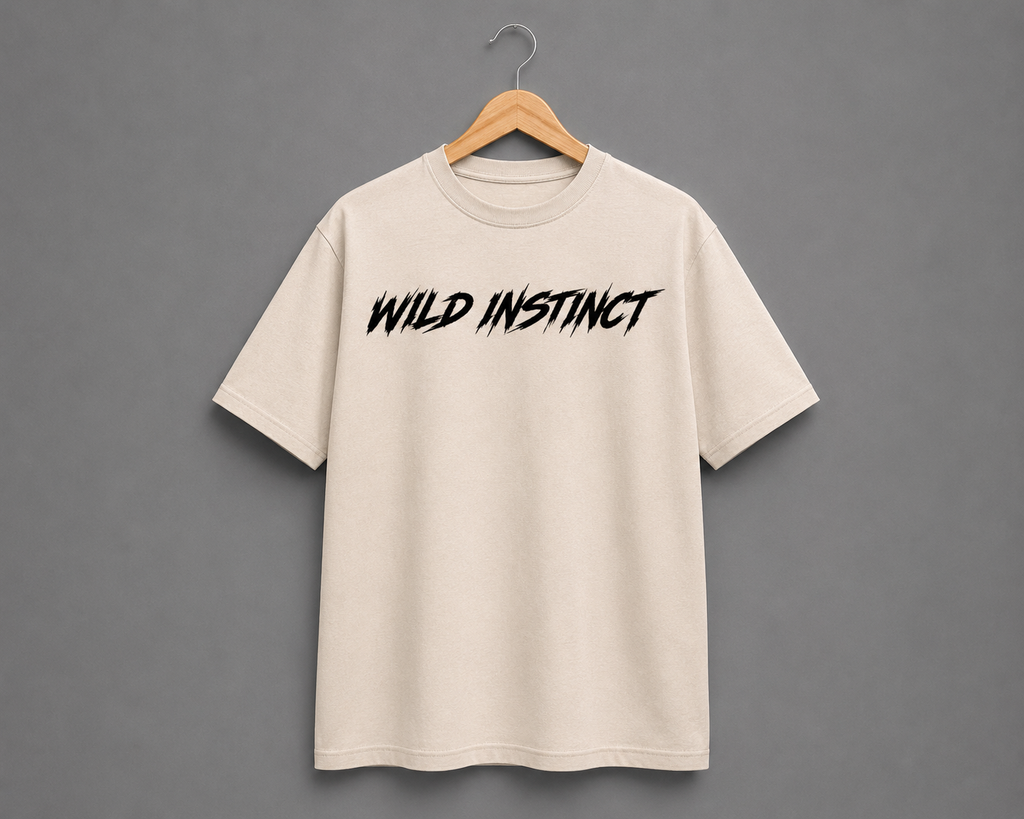 Vibrant Cat Graphic Oversized T-Shirt – Beige