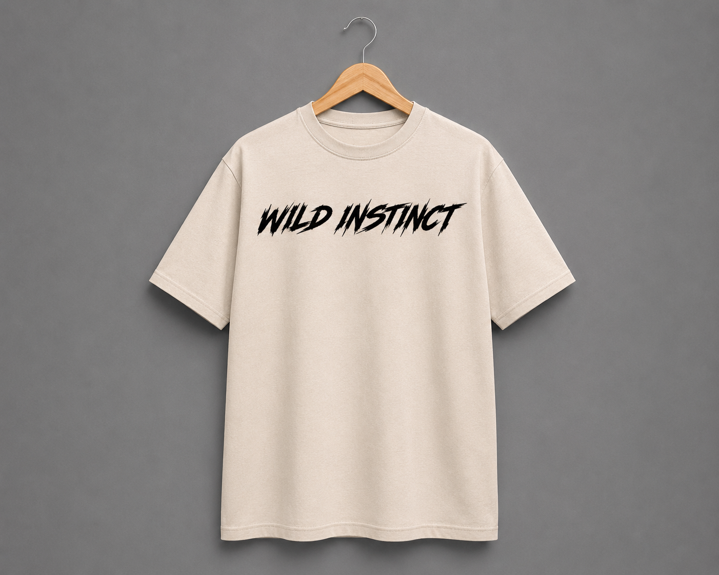 Vibrant Cat Graphic Oversized T-Shirt – Beige