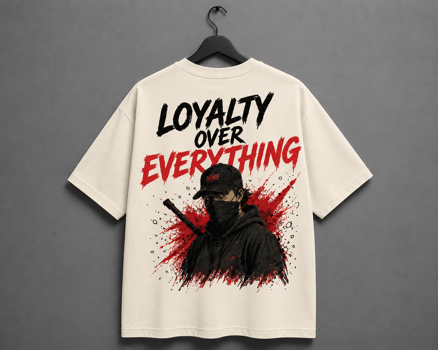 Loyalty Over Everything Edition Oversized T-Shirt – Beige