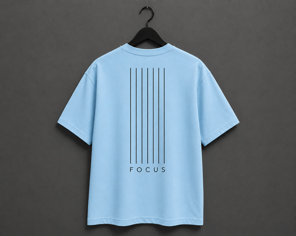 FOCUS Minimalist Edition Oversized T-Shirt - Sky Blue