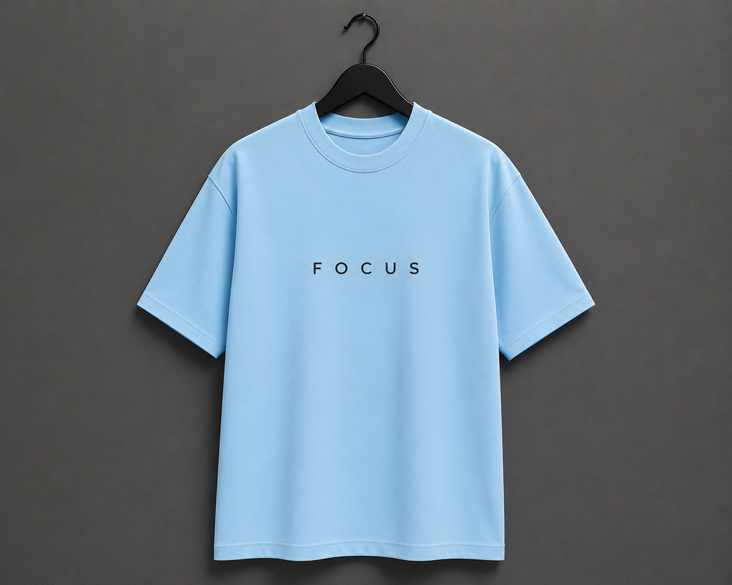 FOCUS Minimalist Edition Oversized T-Shirt - Sky Blue