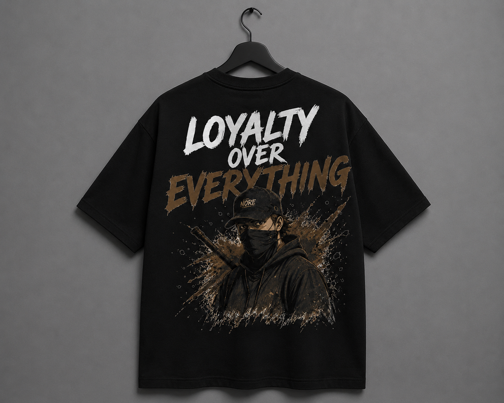 Loyalty Over Everything Edition Oversized T-Shirt – Black