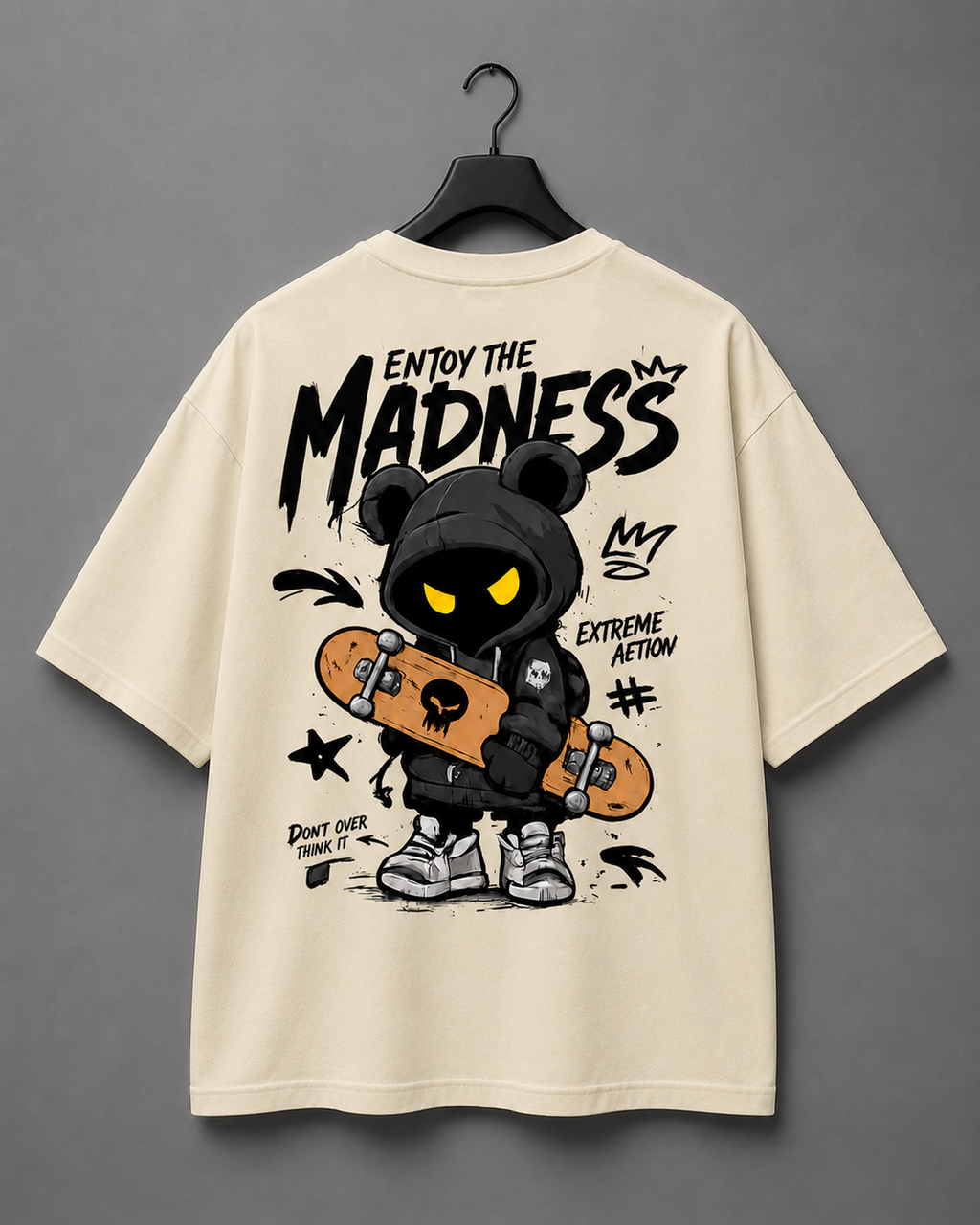 MADNESS Edition Oversized T-Shirt – Beige