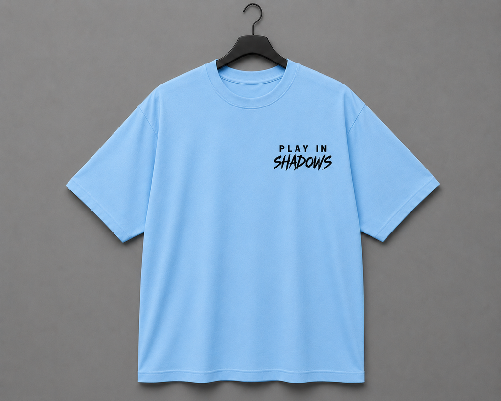 NORE Play In Shadows Oversized Graphic T-Shirt – Sky Blue